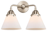 Large Cone Bath Vanity Light, Brushed Satin Nickel, Matte White, Matte White