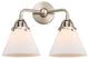 Large Cone Bath Vanity Light, Brushed Satin Nickel, Matte White, Matte White