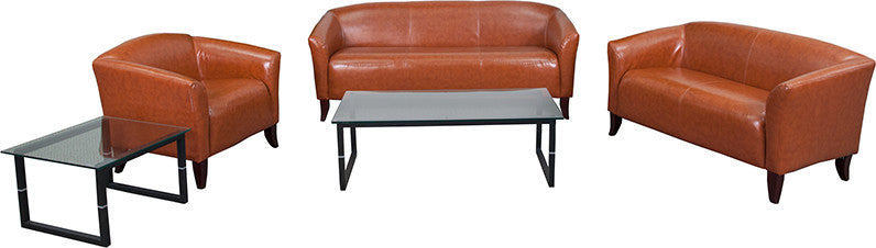 Imperial Series Reception Set in Cognac LeatherSoft