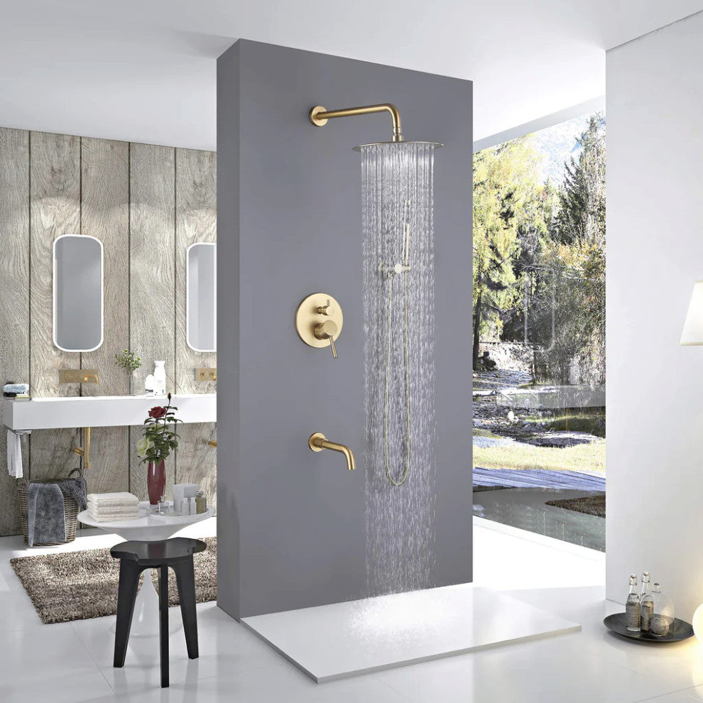 RBROHANT Tub Shower Faucet Set Complete Rain Shower System with Tub Spout