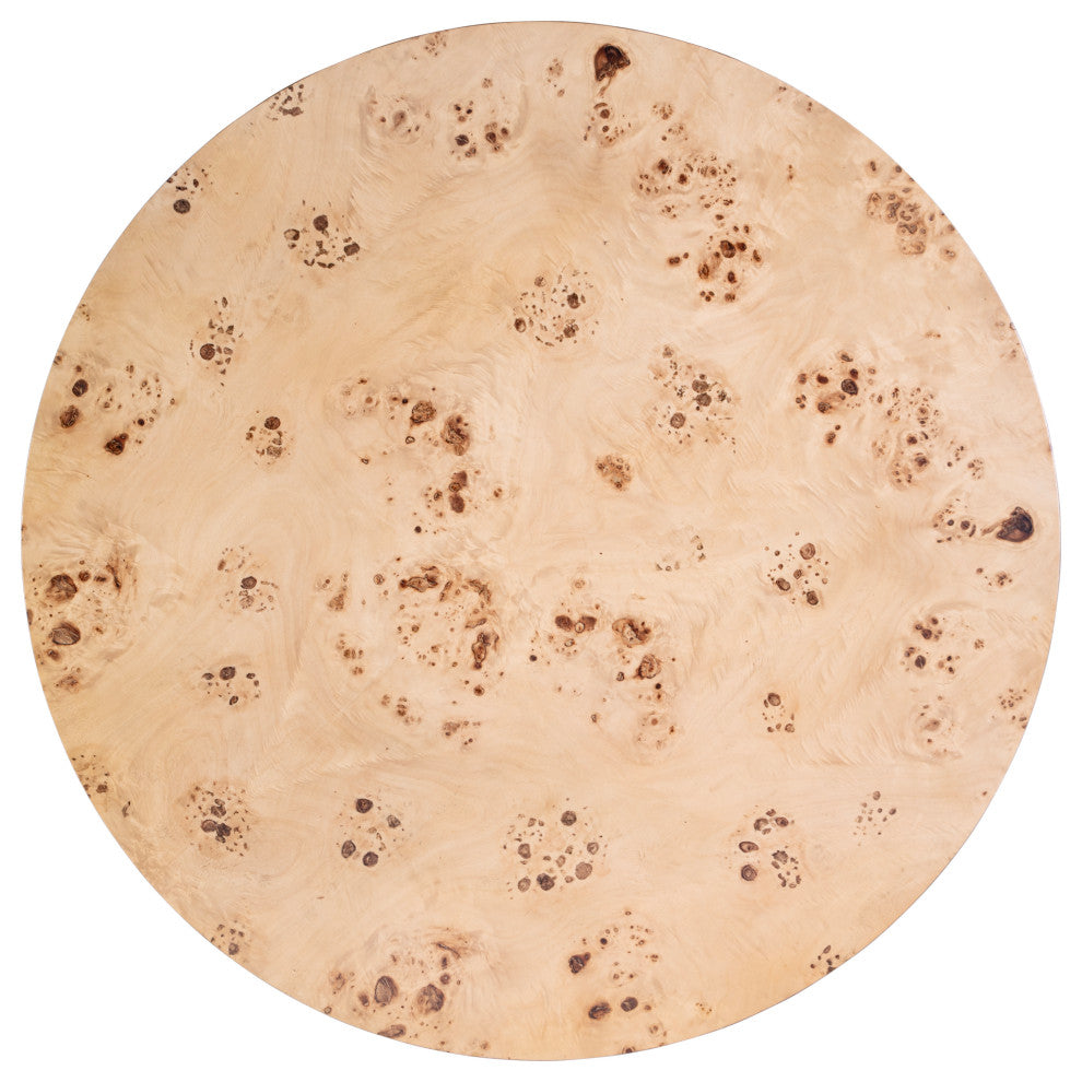 Billie Round Burl Coffee Table, Light Burl