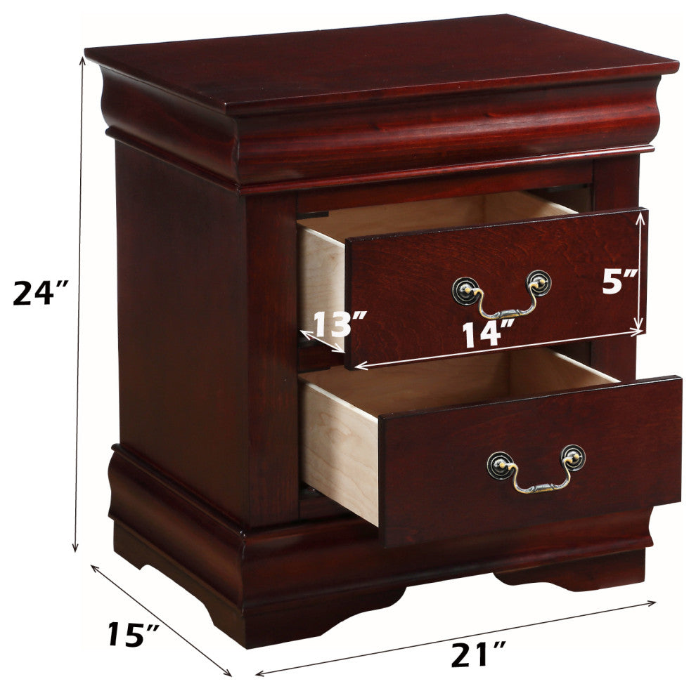 Acme Louis Philippe Nightstand Cherry