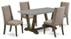 5-Piece Dinette Set, 4 Chairs and Table With Cement Table Top, Jacobean