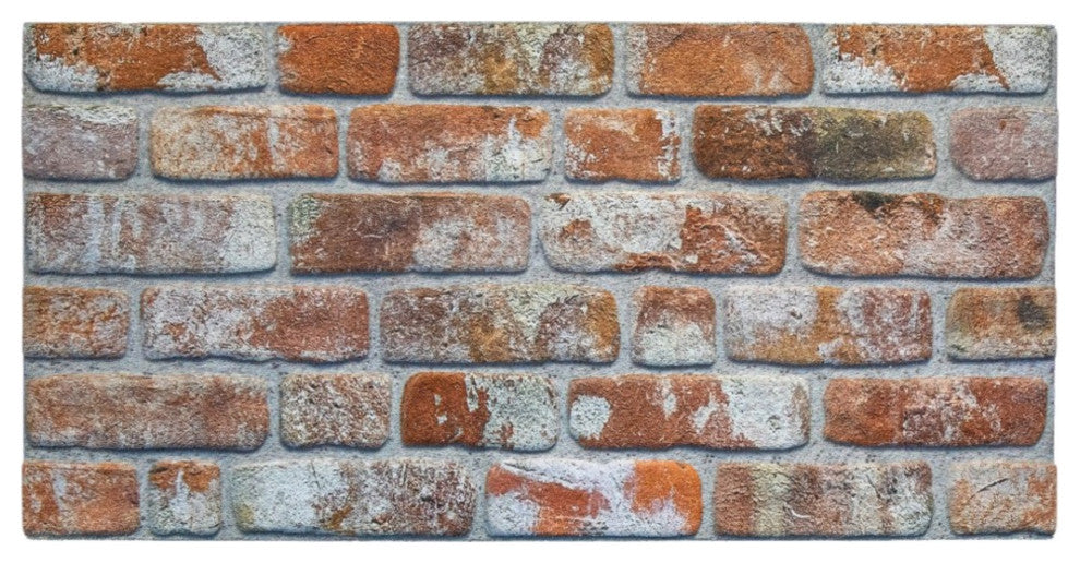Faux Brick  3D Wall Panels, Red Gray Brown, Set of 10, Covers 53 sq ft