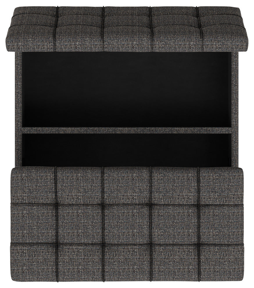 Harrison Large Square Coffee Table Storage Ottoman, Ebony