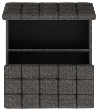 Harrison Large Square Coffee Table Storage Ottoman, Ebony