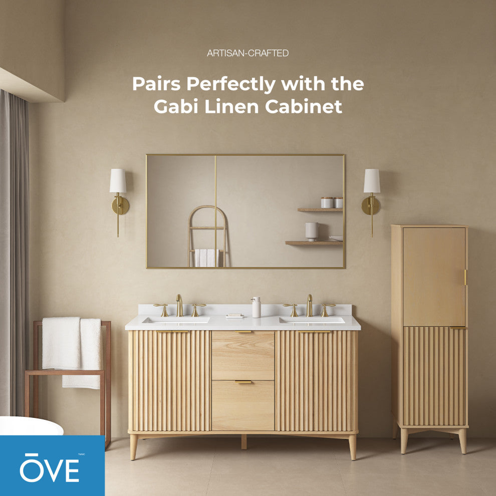 OVE Decors Gabi Single Sink Bathroom Vanity, Rustic Ash, 60", Double Sink