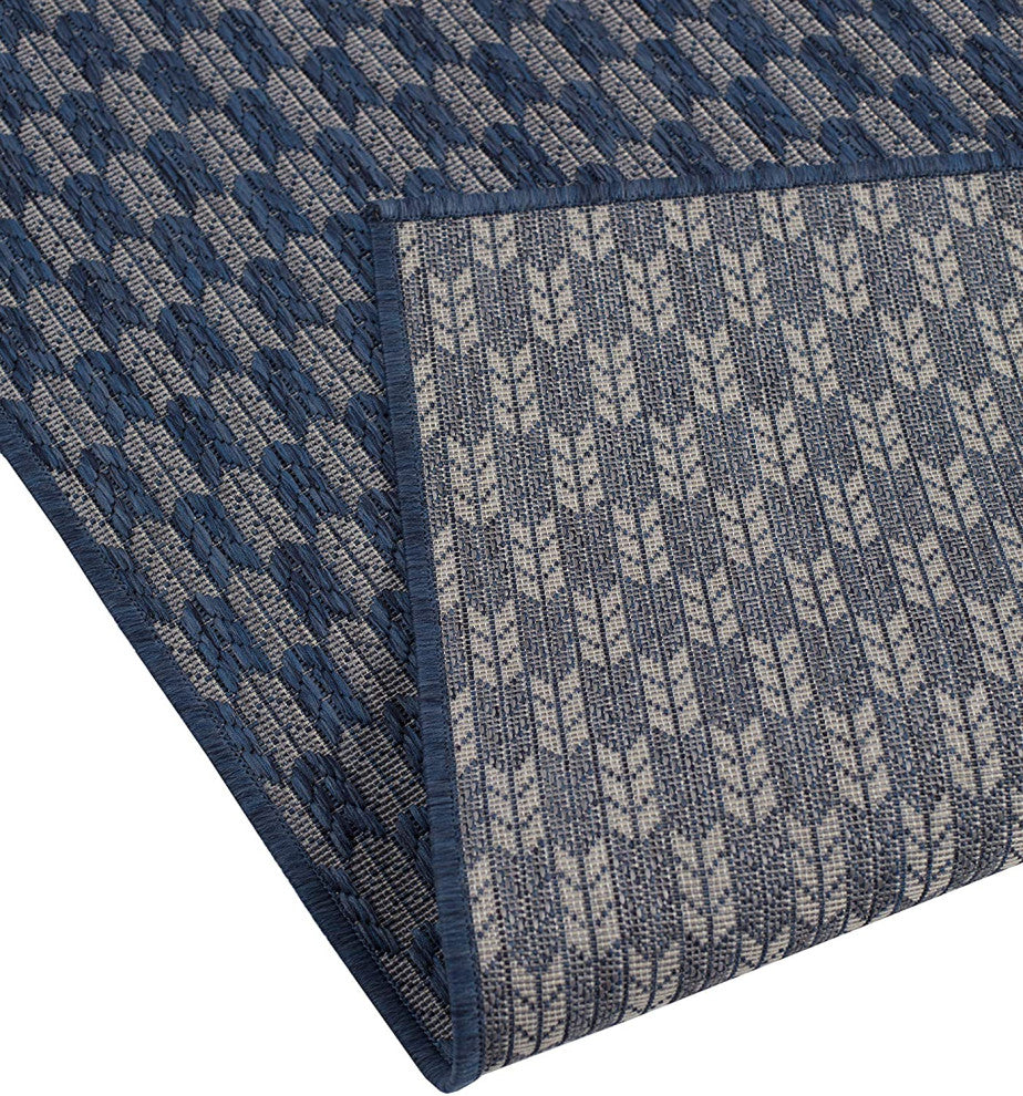 Outdoor Collection Geometric Rug - Bohemian Rug, Midnight Blue, 5'3"x7'6"