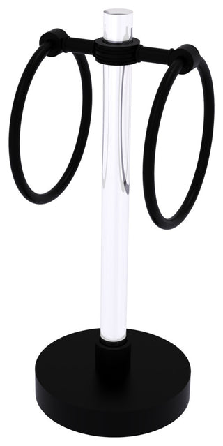 Clearview Vanity Guest Towel Ring with Dotted Accents, Matte Black