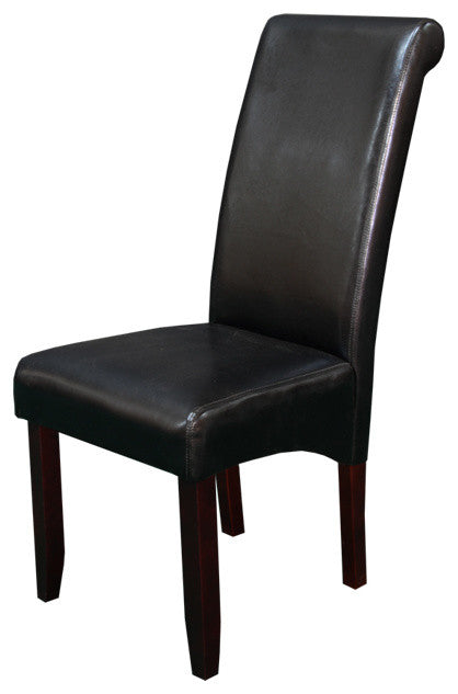 Milan Faux Leather Blue Dining Chairs, Set of 2, Black