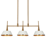 LNC 3-Light Polished Gold and White Modern Linear Kitchen Island Light