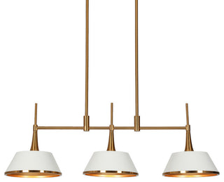 LNC 3-Light Polished Gold and White Modern Linear Kitchen Island Light
