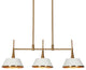 LNC 3-Light Polished Gold and White Modern Linear Kitchen Island Light