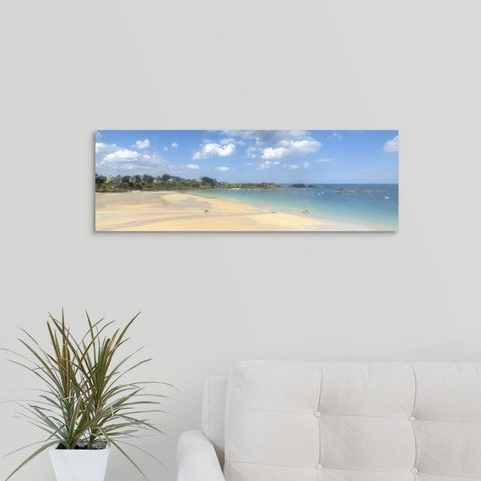 "Saint Lunaire Beach" Wrapped Canvas Art Print, 30"x10"x1.5"