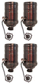 Royal Designs, Inc. Vintage Pull Chain Lamp Socket, Oil Rubbed Bronze, Set of 4