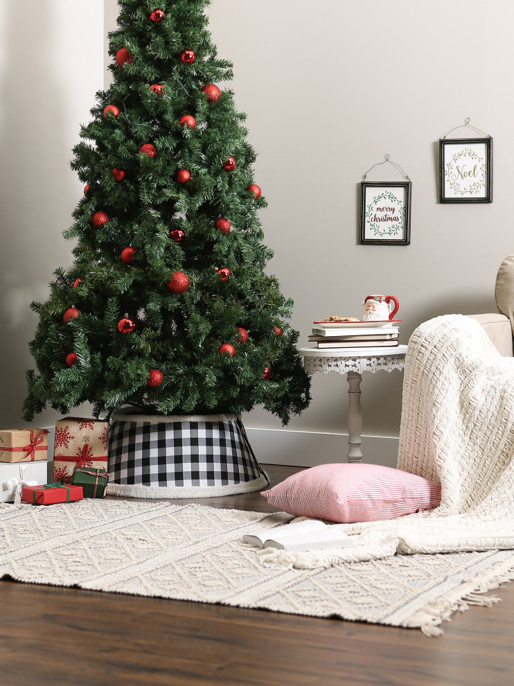 Holiday Tree Collar Black And White Buffalo Check