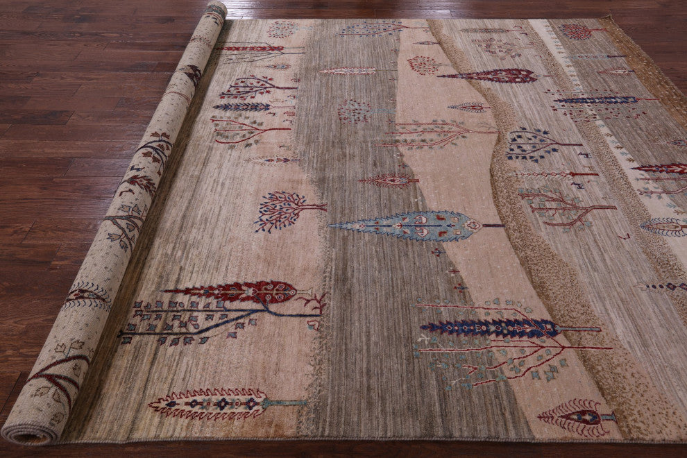 8' 10" X 11' 10" Persian Gabbeh Tribal Handmade Wool Rug Q8104