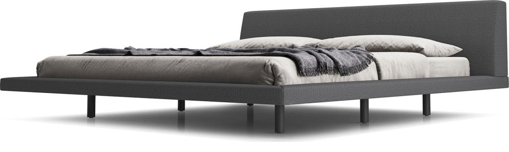 Jane Bed, Carbon Gray Fabric, Queen