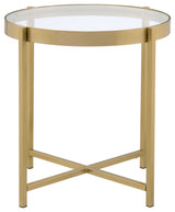 Charrot End Table, Gold Finish