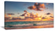 Sunrise on Beach of Caribbean Sea, Large Beach Canvas Wall Art, 32"x16"