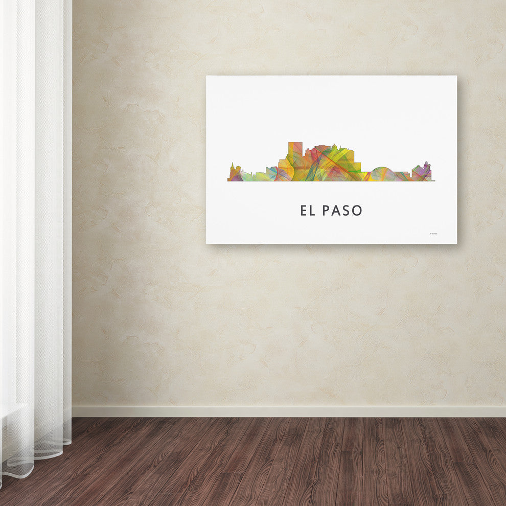'El Paso Texas Skyline Wb-1' Canvas Art, 19x12