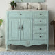 38 Inch Distressed Light Blue Cottage Style Daleville Bathroom Sink Vanity, No Mirror No Faucet