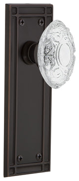 Mission Plate Double Dummy Crystal Victorian Knob, Timeless Bronze, MISCVI