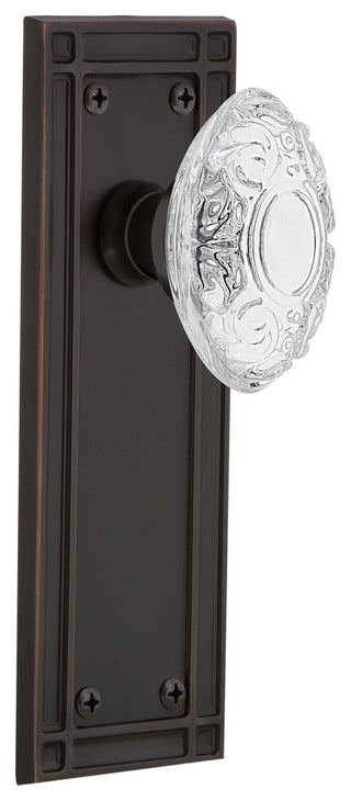 Mission Plate Double Dummy Crystal Victorian Knob, Timeless Bronze, MISCVI