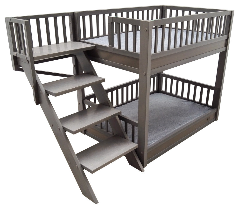 ECOFLEX Aspen Dog Bunk Bed With Removable Cushions, Gray