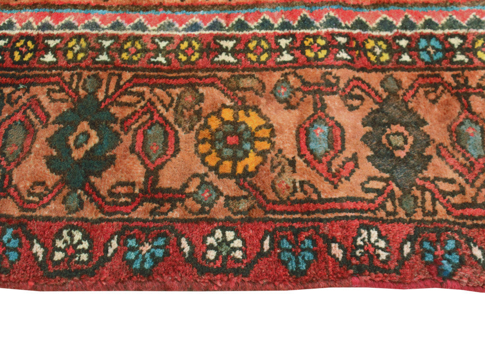 Fine Vintage Distressed Dorsey Red/Brown Runner, 3'5 x 10'0