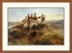 "Signal Smoke" Framed Digital Print by Charles M. Russell, 39x29"