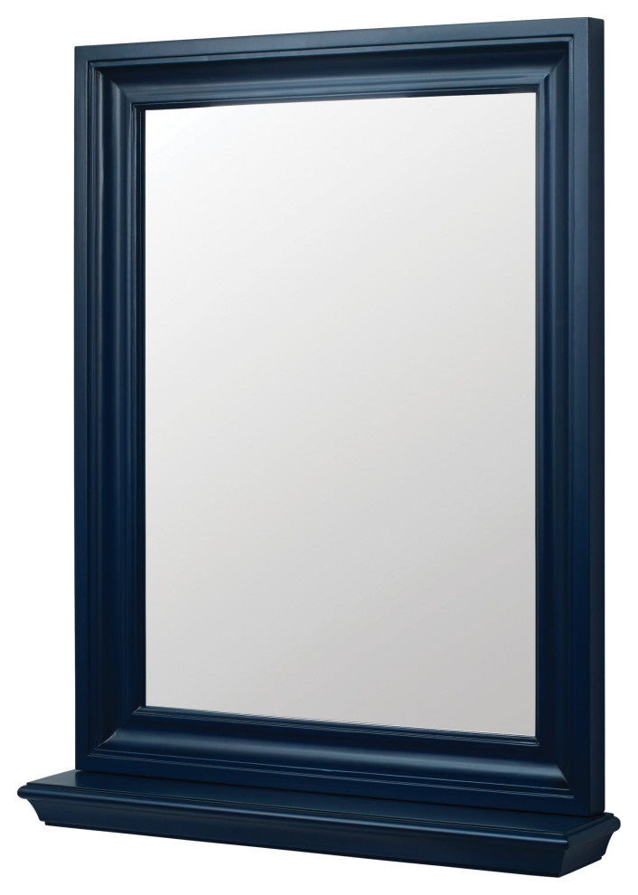 Rectangular Framed Wall Mounted Bathroom Vanity Mirror, Blue;