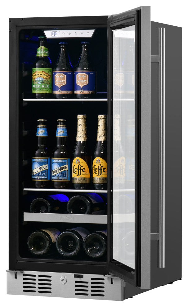 Titan Signature 15" 48 Can 7 Bottle SS Door Single Zone Beverage and Wine Cooler