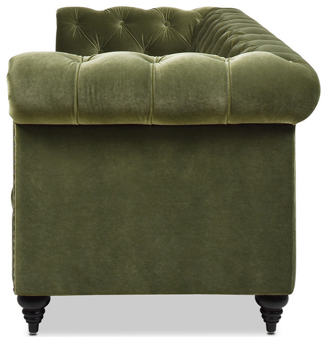 Alto 88" Tufted Chesterfield Sofa, Olive Green Performance Velvet