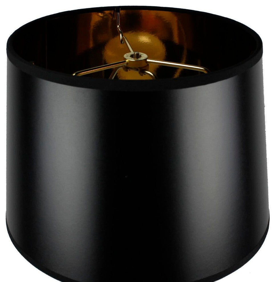 Shallow Drum 1 Light Swag Plug-In Pendant Hanging Lamp 10x12x8 Black