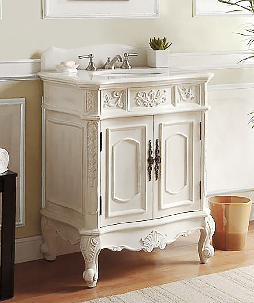 32 Inch Classic Style Antique White Fiesta Bathroom Sink Vanity