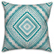 Teal Diamond Mandala 18x18 Throw Pillow