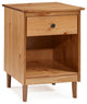 Classic Midcentury Modern 1-Drawer Solid Wood Nightstand Side Table, Caramel