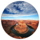 Horse Shoe Bend Under Midday Sun, Landscape Disc Metal Artwork, 23"