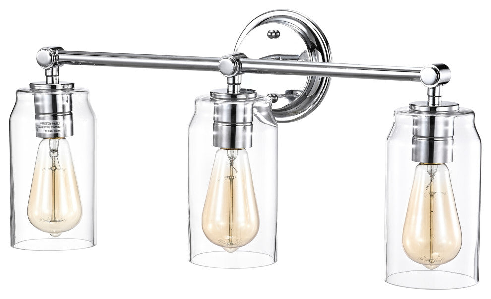 CHLOE Lighting Joyce Contemporary 3-Light Bath Vanity Fixture, Chrome