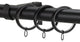Versailles Non-Telescoping Curtain Rod With Metro Rings, Black, 120