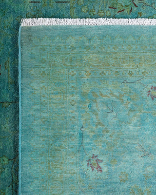 Overdyed, One-of-a-Kind Hand-Knotted Area Rug Green, 10'3"x20'4"