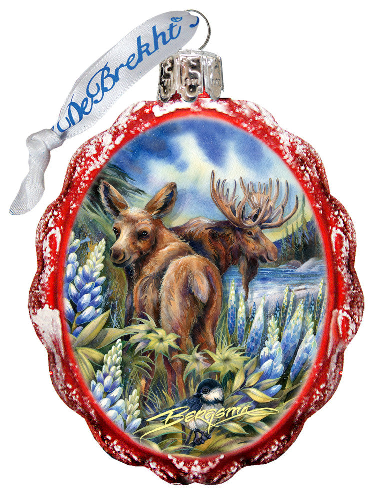 Easily A'Moosed, Lupine Mercury Glass Ornament
