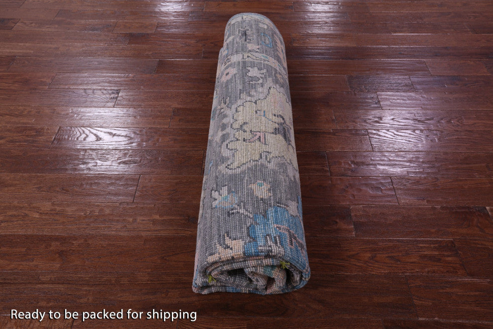 8' Square Turkish Oushak Hand Knotted Wool Rug - Q15704