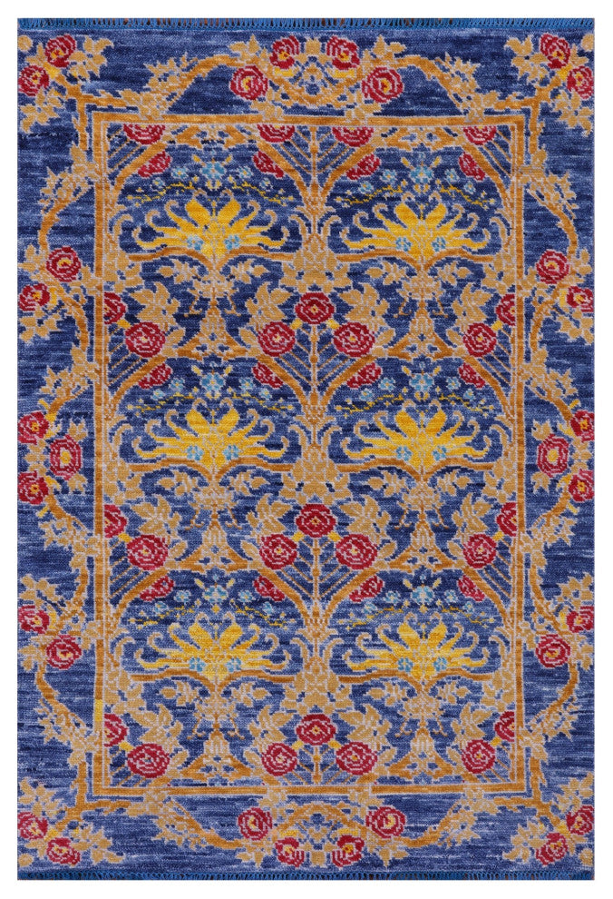 4' 1" X 5' 10" William Morris Hand Knotted Wool Rug - Q13464