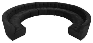Limitless Velvet Upholstered 12-Piece Modular Sectional, Black