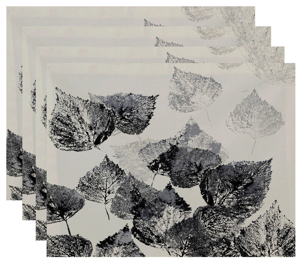 Fall Memories Floral Print Placemat, Set of 4, Black