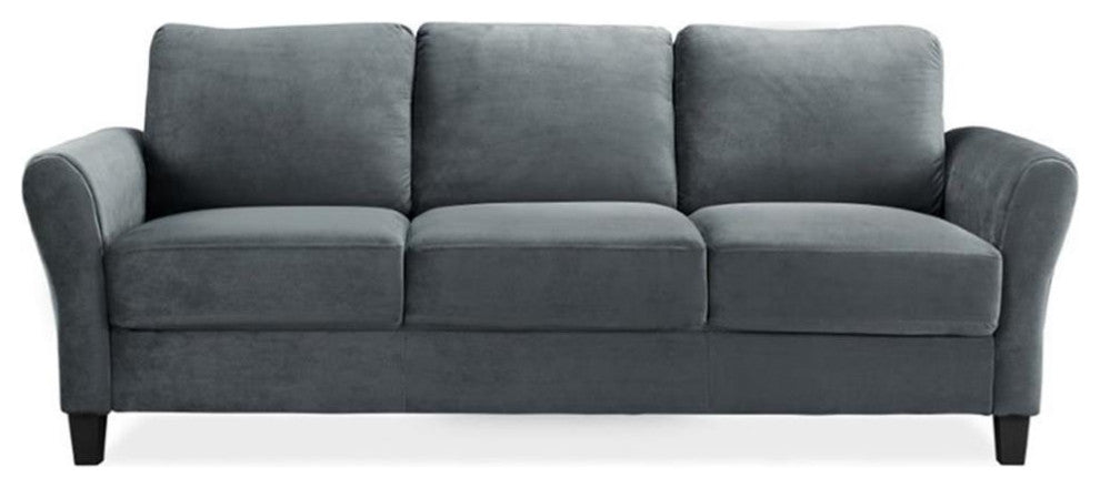 LifeStyle Solutions Transitional 2 Piece Sofa and Loveseat Set in Dark Gray