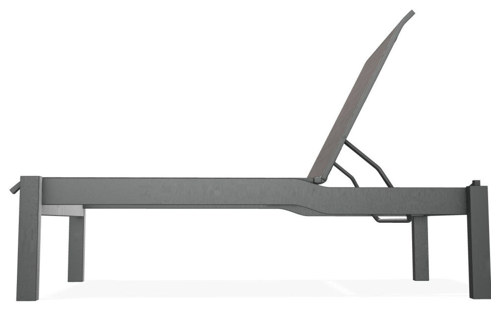 Leeward Sling Stackable Outdoor Chaise Lounge, James/Graphite