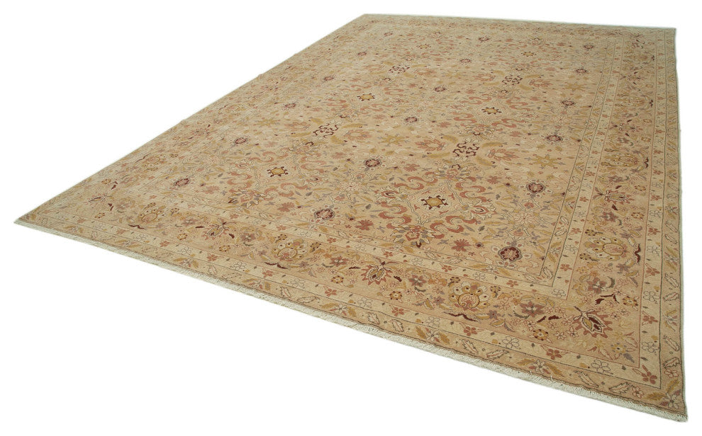 Rug N Carpet - Handmade Oriental 9' 11" x 13' 9" Soft Oushak Area Rug